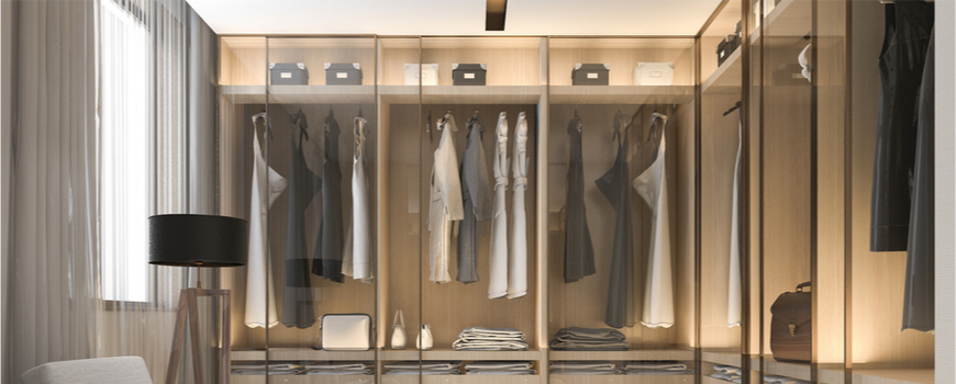 Wardrobes with glass doors
