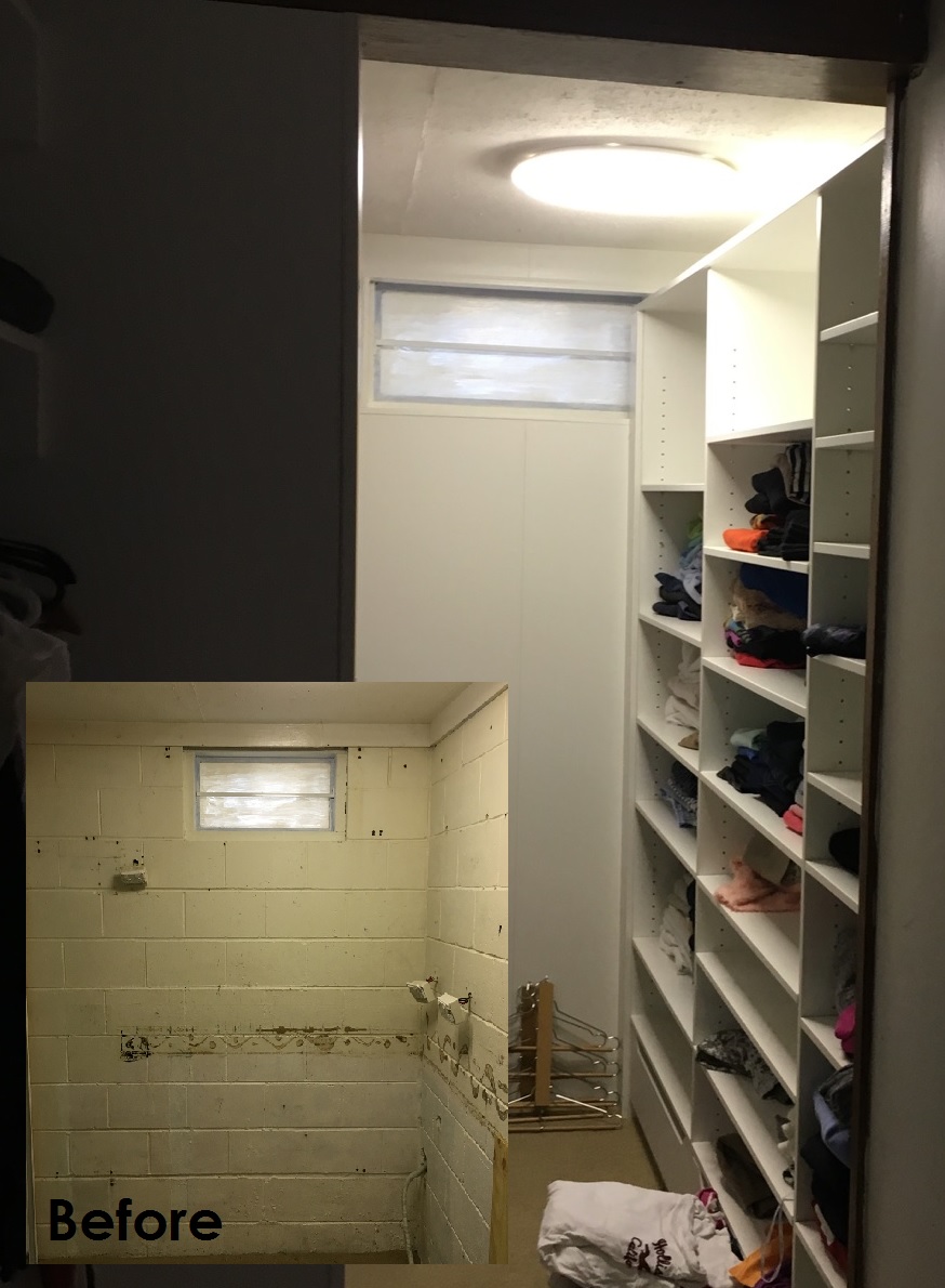 image of before and after new wardrobe build