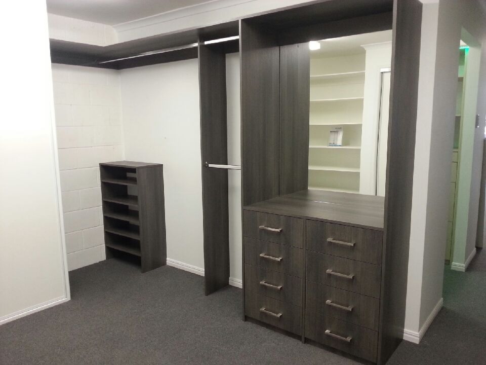 Polytec Char Oak Ravine Finish Walk In Robe Display Lifestyle