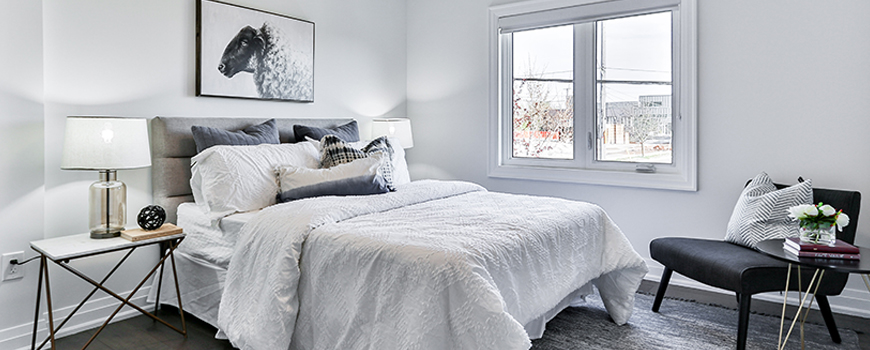 White and grey bedroom